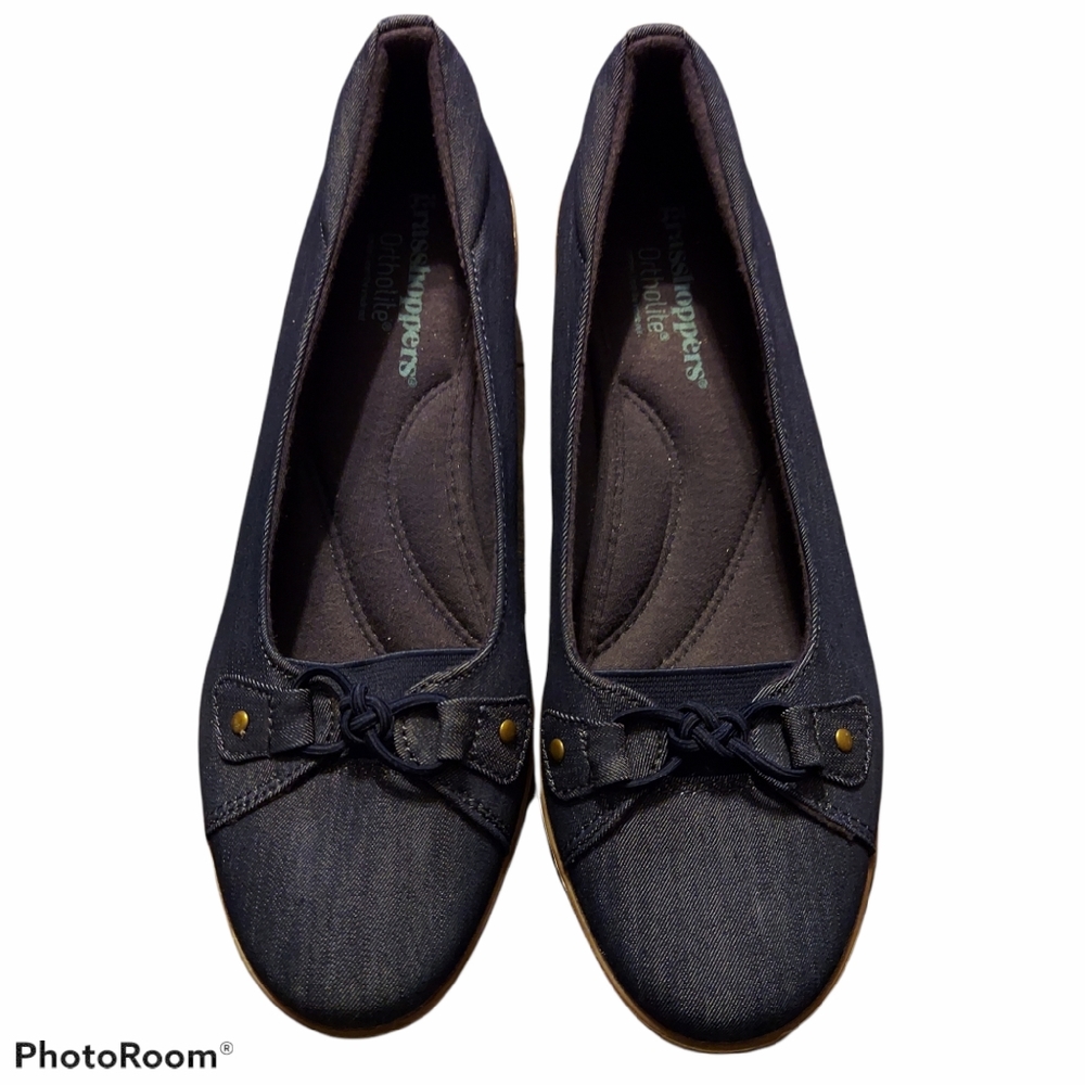 Grasshoppers Ortholite Wedge Slip On Denim Shoe 9M